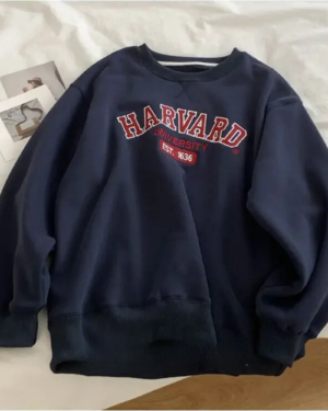 Bluza oversize crewneck Harvard University – Granatowy