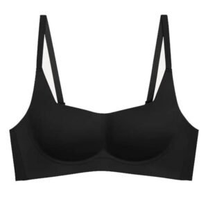 Bezszwowy biustonosz push-up z regulowanymi ramiączkami – Czarny